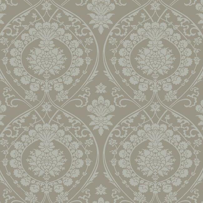 Buy DM4902 Imperial Damask Wallpaper Mink/Silver Damask Resource Library York Wallpaper1 