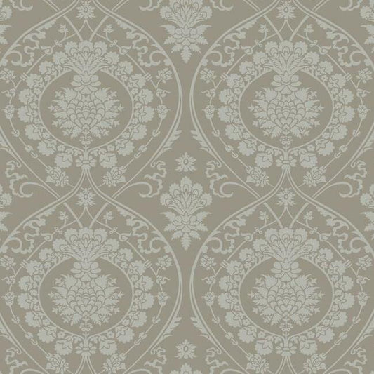 Buy DM4902 Imperial Damask Wallpaper Mink/Silver Damask Resource Library York Wallpaper1 