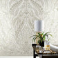 Purchase DM4913M Jaipur Paisley Damask Wall Mural Beige/White Damask Resource Library York Wallpaper1 