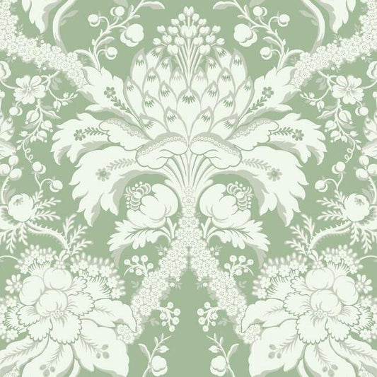 Looking DM4954 French Artichoke Damask Wallpaper Green Damask Resource Library York Wallpaper1 