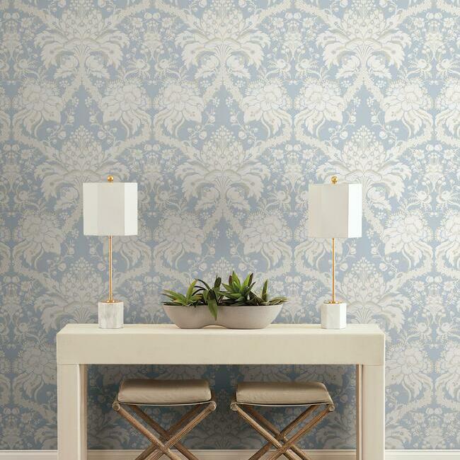 Select DM4955 French Artichoke Damask Wallpaper Periwinkle Damask Resource Library York Wallpaper1 