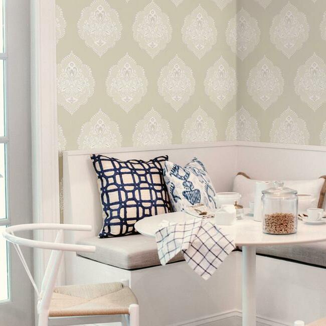 Purchase DM4983 Signet Medallion Damask Wallpaper Beige Damask Resource Library York Wallpaper1 