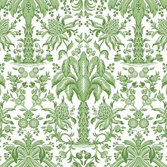Find DM5011 Palmetto Palm Damask Wallpaper Green Damask Resource Library York Wallpaper1 