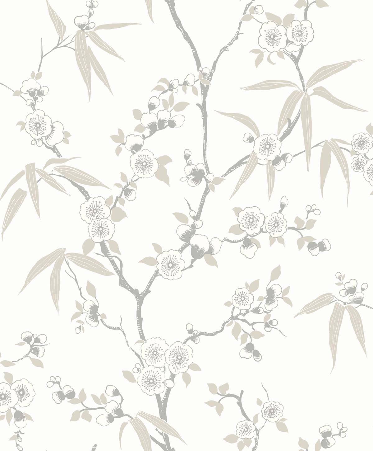 EW11107 | Floral Blossom Trail, Beige - Seabrook Designs Wallpaper
