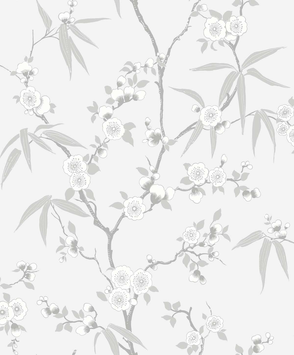 EW11108 | Floral Blossom Trail, Grey - Seabrook Designs Wallpaper