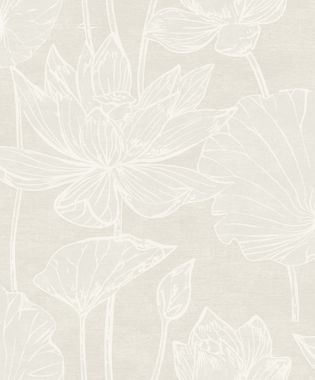 EW12005 | Water Lilies, Beige - Seabrook Designs Wallpaper