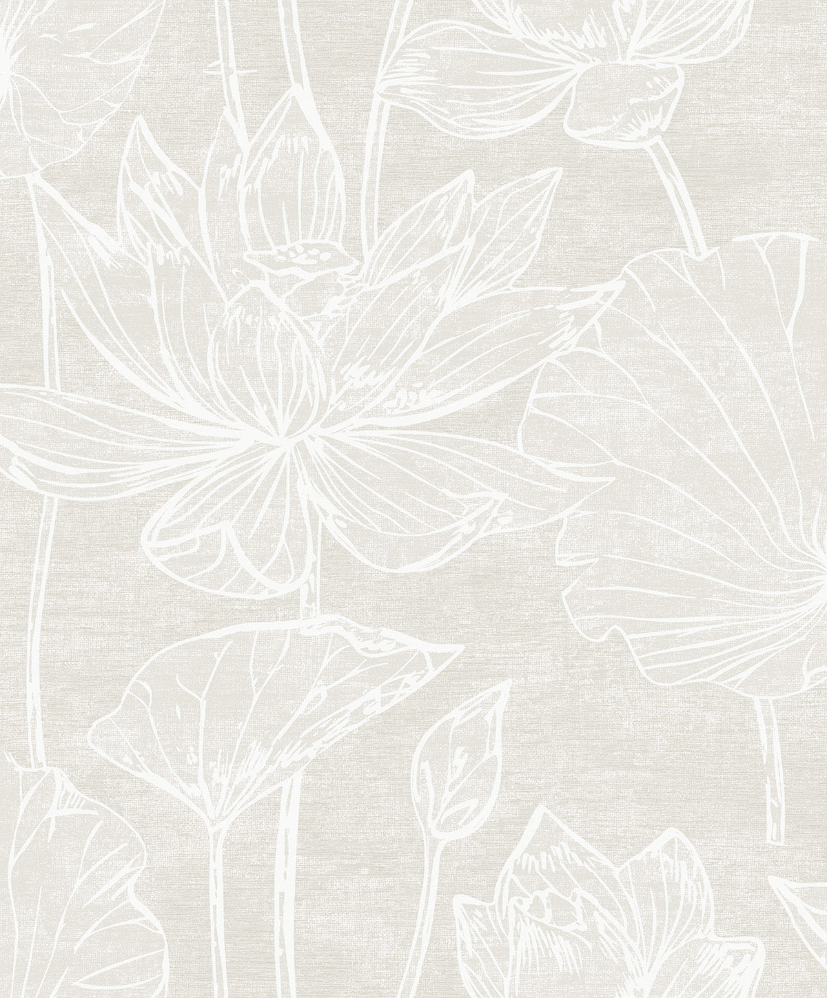 EW12007 | Water Lilies, Beige - Seabrook Designs Wallpaper