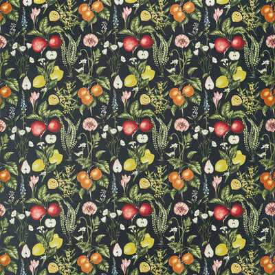 F1510-01 Sorento Ebony Velvet Botanical &amp; Floral Clarke And Clarke Fabric