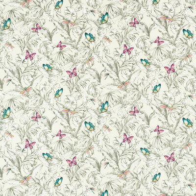 F1513-02 Acadia Linen Botanical &amp; Floral Clarke And Clarke Fabric