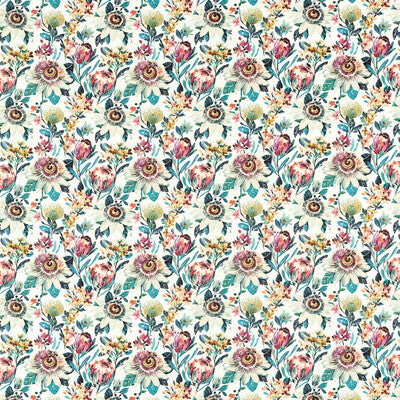 F1519-03 Paradise Russet Botanical &amp; Floral Clarke And Clarke Fabric