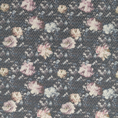 F1523-01 Camile Blush/Charcoal Botanical &amp; Floral Clarke And Clarke Fabric