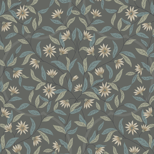 Order GO8256 Jasmine Charcoal Greenhouse by York Wallpaper