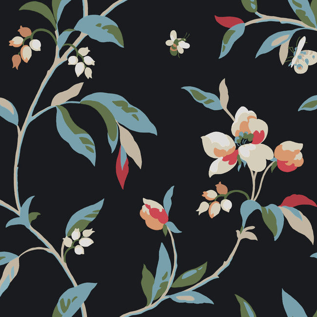 Looking GO8281 Springtime Midnight/Multi Greenhouse by York Wallpaper