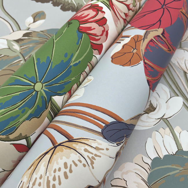 Looking Go8294 Lotus Pond Heathercotton Greenhouse York Wallpaper