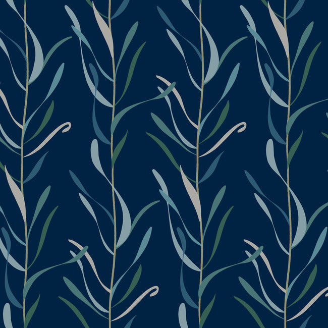 Find GO8324 Chloe Vine Indigo Greenhouse by York Wallpaper