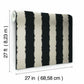 GR6015 | Grandmillennial, Scalloped Stripe Black York Wallpaper
