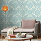 GR6025 | Grandmillennial, Tapestry Damask Teal York Wallpaper