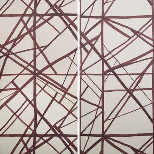 GWP-3302.911 NEW.0 | Channels Paper, Plum/Oatmeal - Groundworks Wallpaper