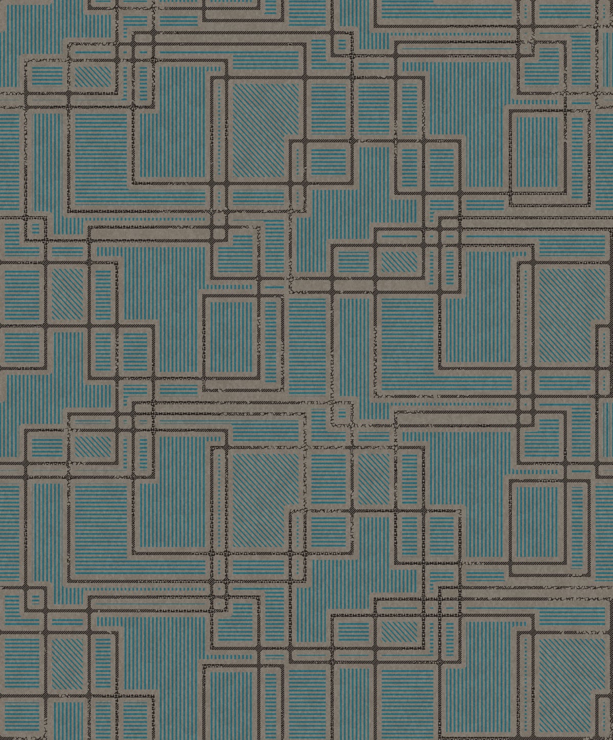 KTM1717 | Bauhaus Cityscape, Teal - Seabrook Designs Wallpaper