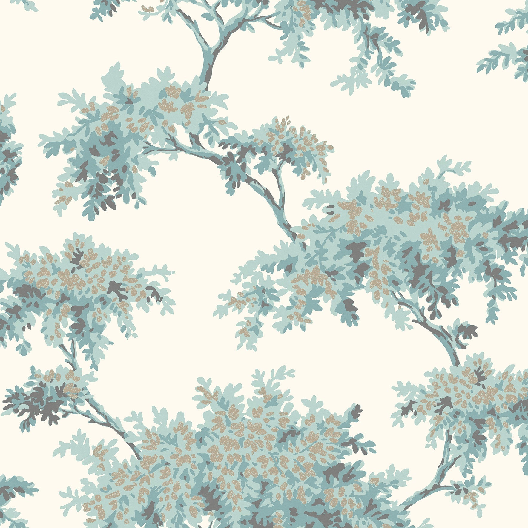 Looking M1673 Archive Collection Ashdown Teal Tree Wallpaper Teal Brewster