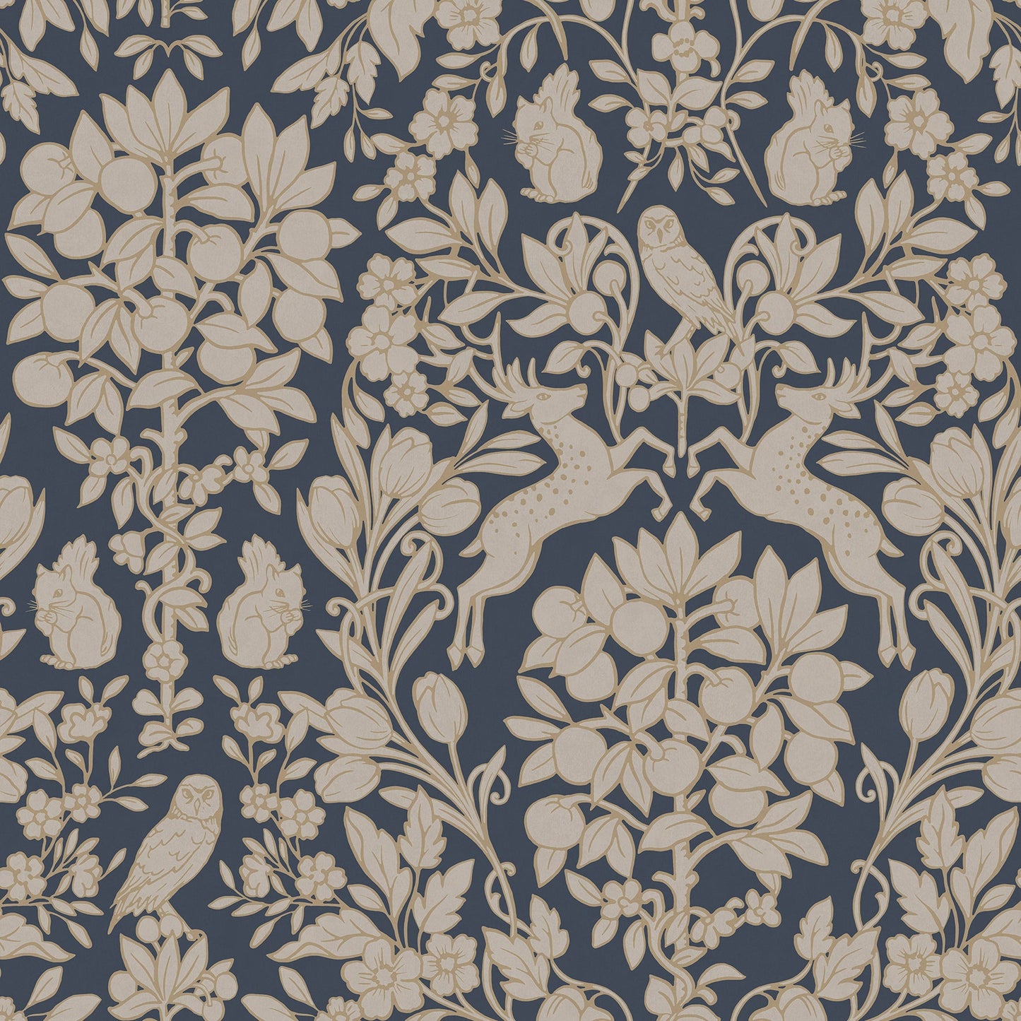 Purchase M1684 Archive Collection Richmond Blue Floral Wallpaper Blue/Gold Brewster