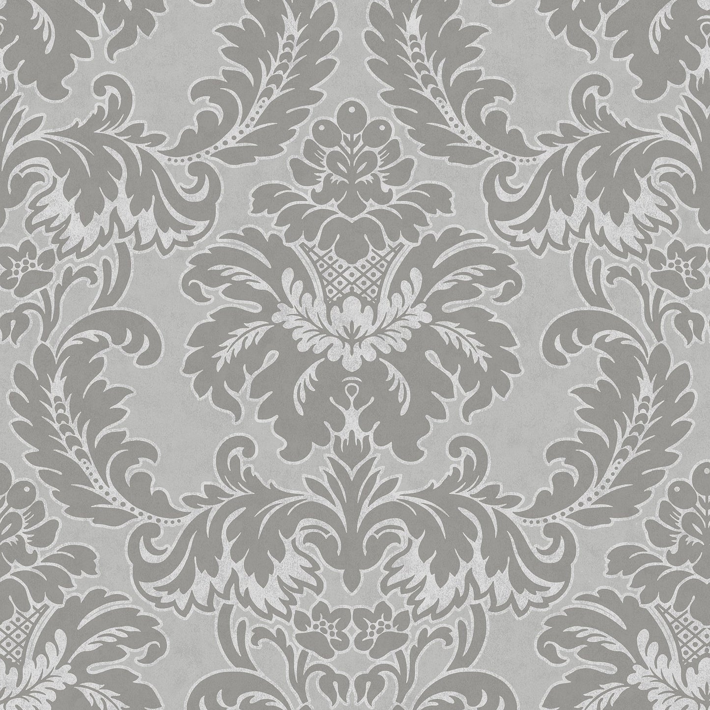 View M1705 Archive Collection Windsor Grey Damask Wallpaper Grey Brewster