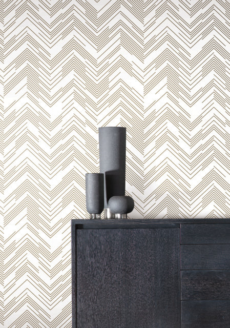 Purchase Md7222 | Modern Metals Second Edition, Polished Chevron - Antonina Vella Wallpaper