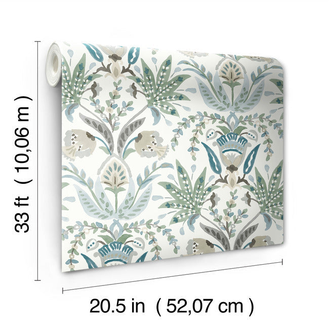 MN1913 - Seaside Jacobean Wallpaper- Mediterranean by York