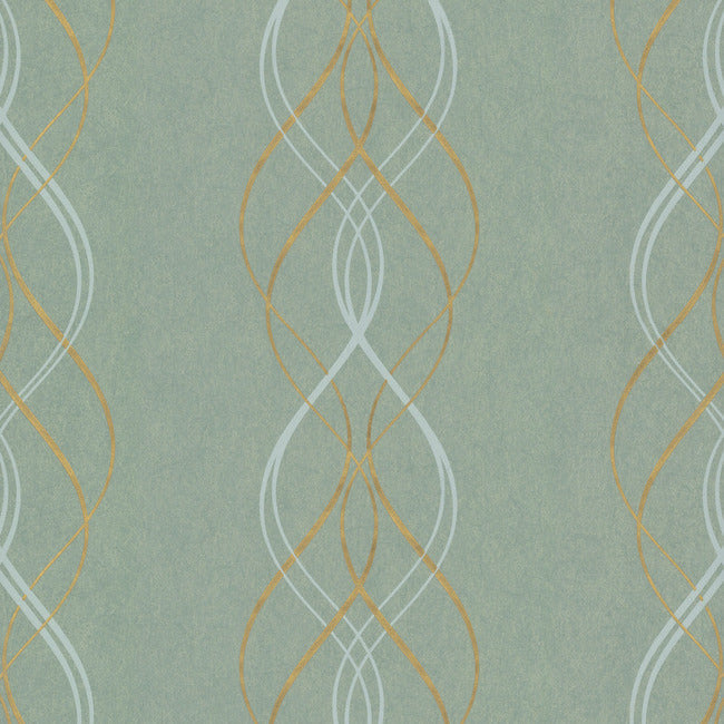View NW3551 Modern Metals Aurora color Blue Metallic by Antonina Vella Wallpaper