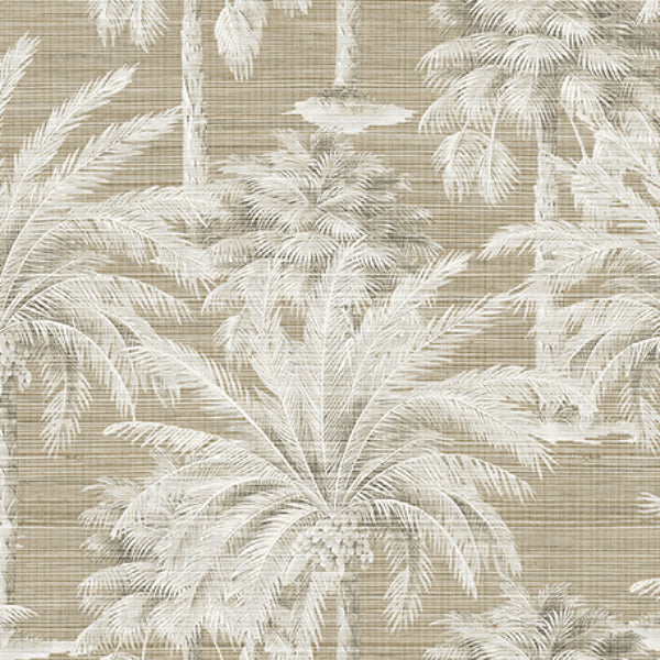 Shop PS40007 Palm Springs Dream Of Palm Trees Brown Texture Kenneth James Wallpaper