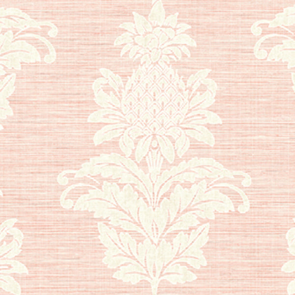 Acquire PS40701 Palm Springs Pineapple Grove Pink Damask Kenneth James Wallpaper
