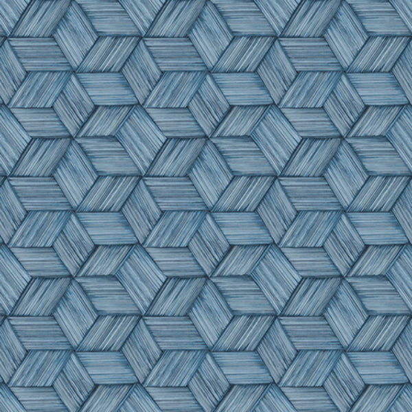 Shop PS41402 Palm Springs Intertwined Blue Geometric Kenneth James Wallpaper
