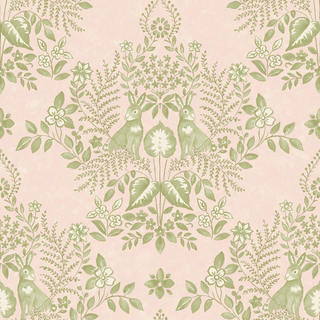 Purchase Psw1432Rl | Cottontail Toile Peel & Stick, Animals - Erin & Ben Co. Wallpaper