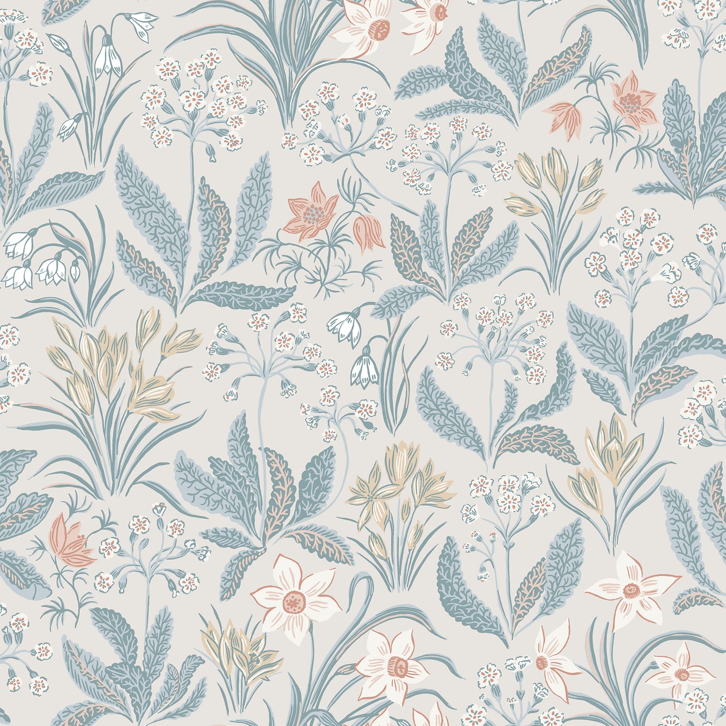 S10159 Huset i solen folklore blue, Huset i Solen by Sandberg Wallpaper