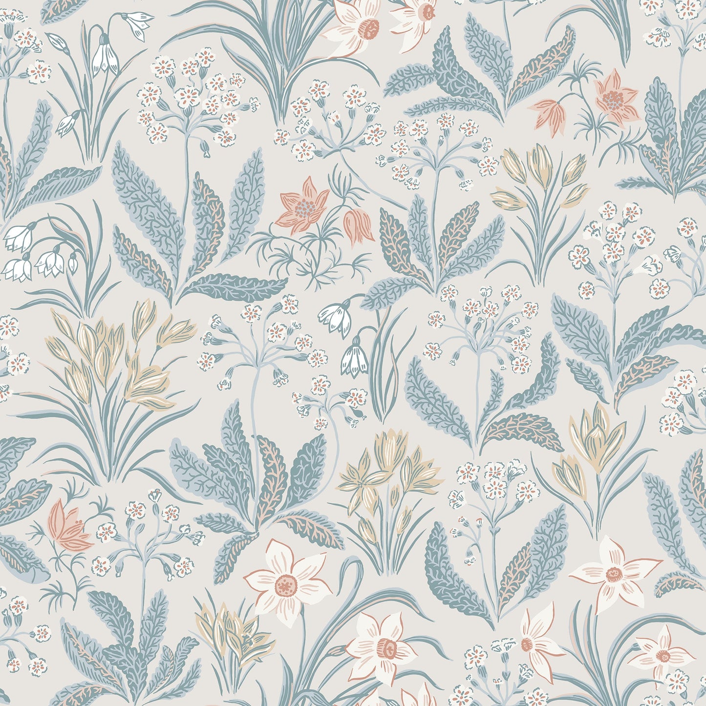 S10159 Huset i solen folklore blue, Huset i Solen by Sandberg Wallpaper