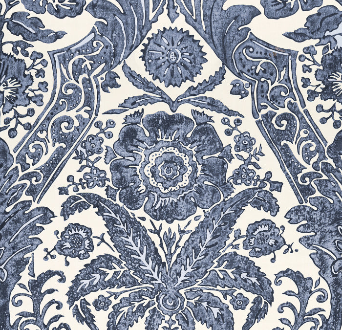 Save Scalamandre Wallpaper Pattern Sc 0003Wp88354 Name Luciana Damask Print Denim Damask Wallpaper