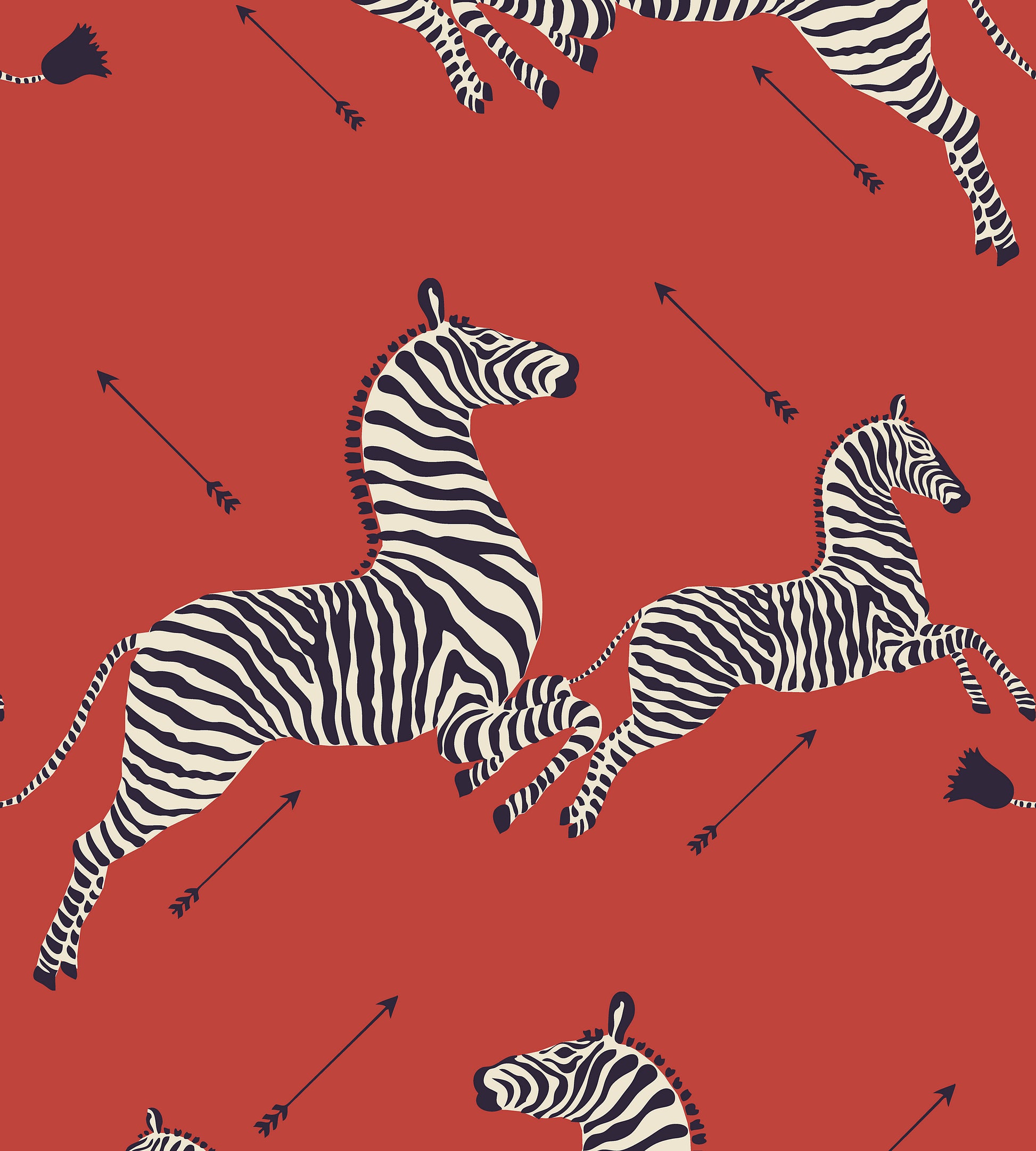 View Scalamandre Wallpaper Pattern Sc 0001Wp81388M Name Zebras - Wallpaper Masai Red Bird Wallpaper