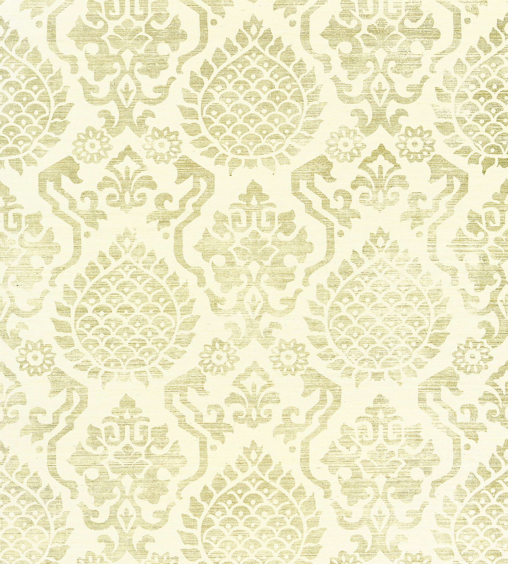 Find Scalamandre Wallpaper Pattern Sc 0001Wp88378 Name Surat Sisal Burnished Gold On Cream Chinoiserie|Damask Wallpaper