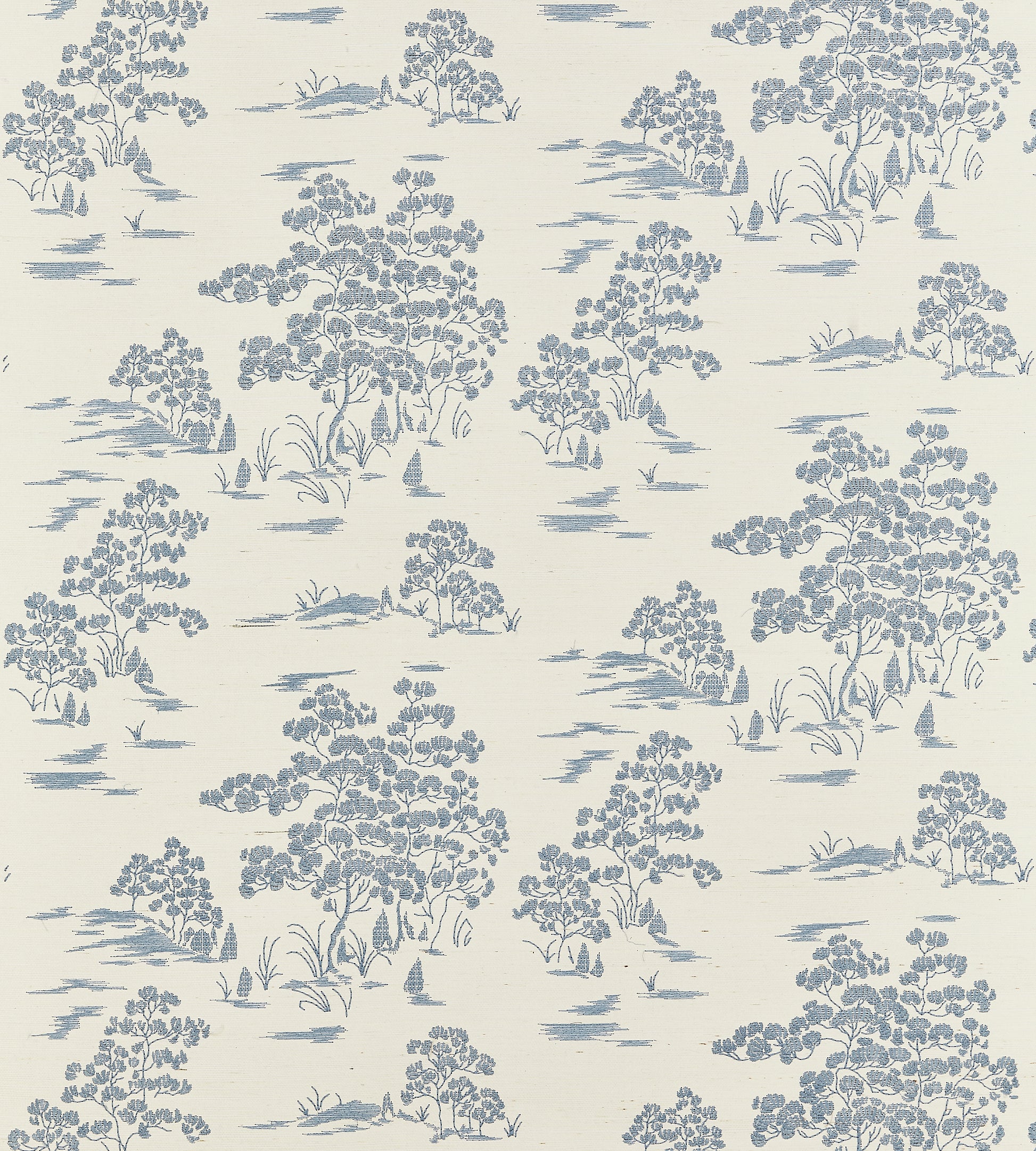 Shop Scalamandre Wallpaper Pattern Sc 0001Wp88445 Name Katsura Embroidered Toile Sky Botanical Wallpaper