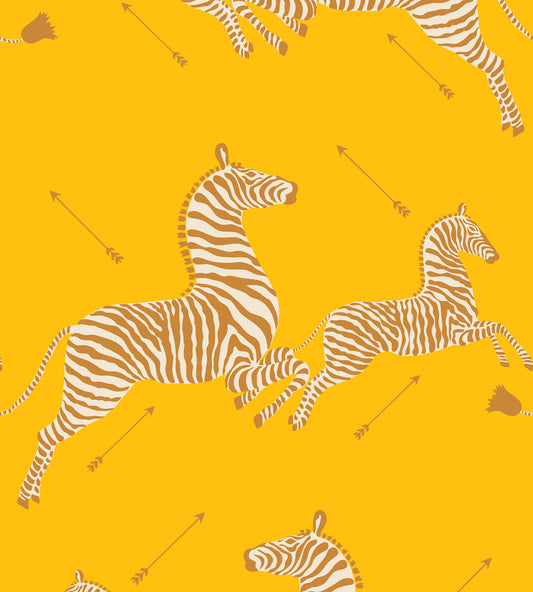 Select Scalamandre Wallpaper Pattern Sc 0002Wp81388Mv Name Zebras - Vinyl Zanzibar Gold Bird Wallpaper