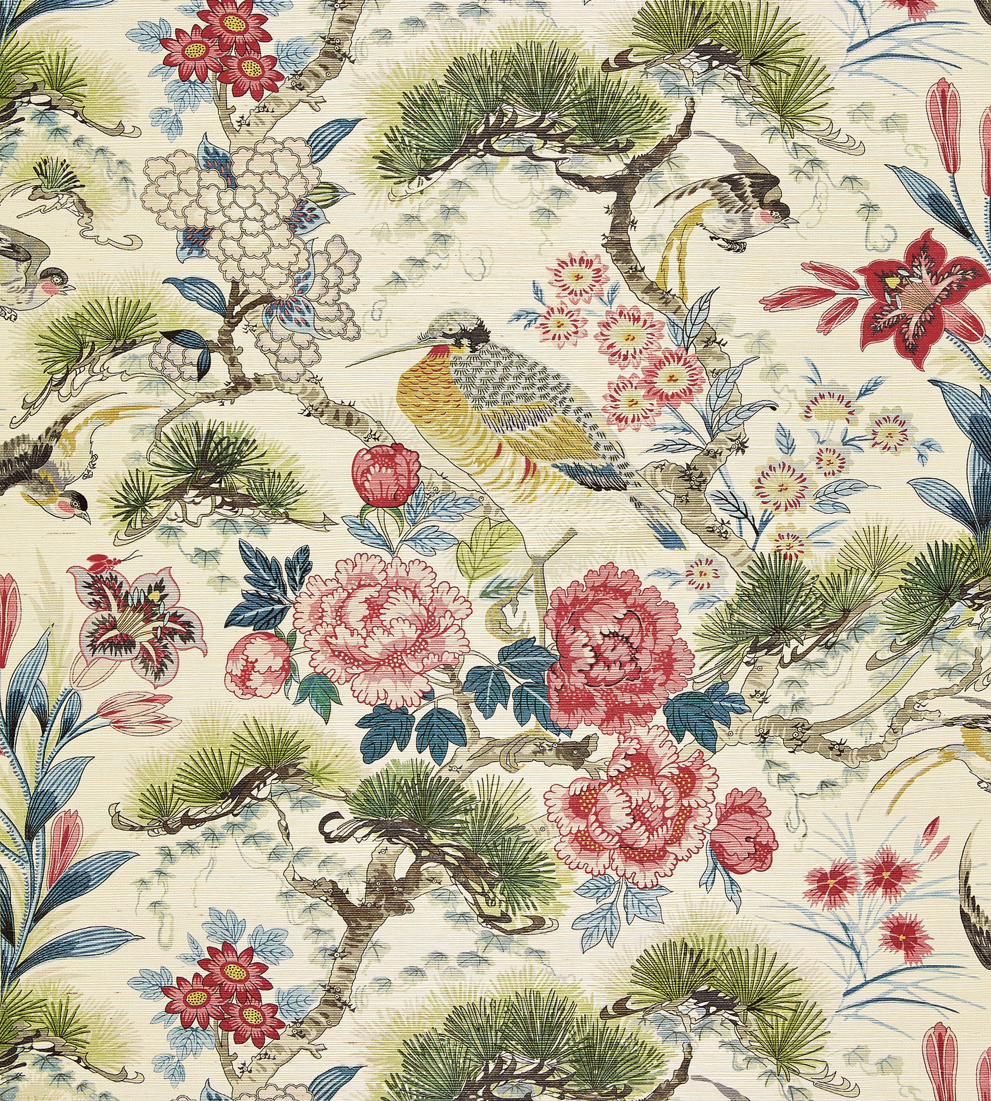 Order Scalamandre Wallpaper Pattern Sc 0003Wp88380 Name Shenyang Sisal Bloom Bird Wallpaper