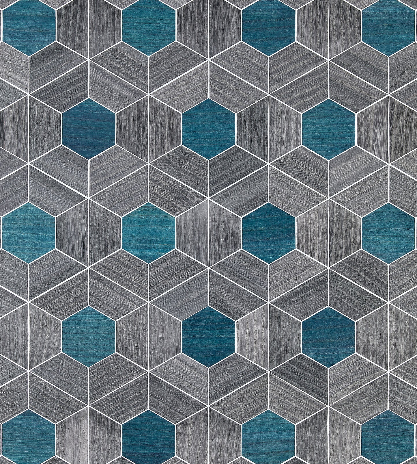 Save Scalamandre Wallpaper Pattern Sc 0003Wp88467 Name Hive - Wood Ash & Aqua Geometric Wallpaper