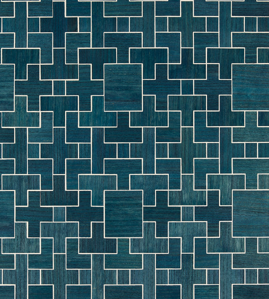 Acquire Scalamandre Wallpaper Pattern Sc 0004Wp88480 Name Allegro - Wood Deep Sea Fretwork Wallpaper