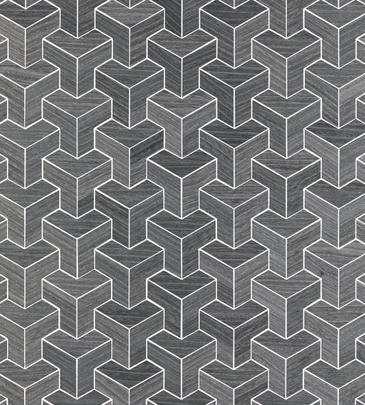Shop Scalamandre Wallpaper Pattern Sc 0005Wp88472 Name Forte - Wood Steel Geometric|Graphic Wallpaper