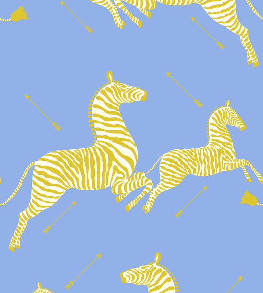 Acquire Scalamandre Wallpaper Pattern Sc 0007Wp81388M Name Zebras - Wallpaper Periwinkle Bird Wallpaper
