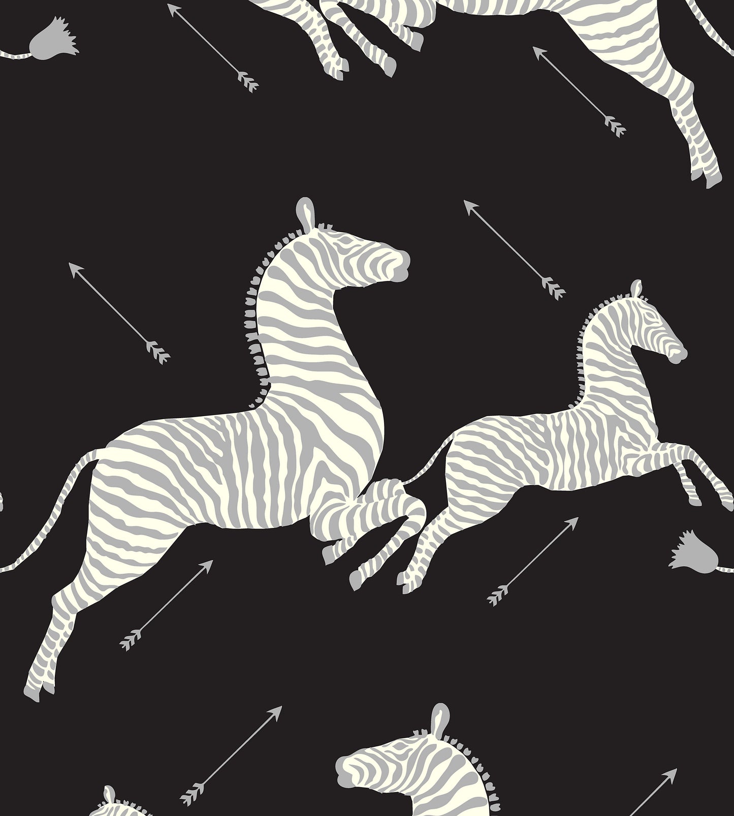 Find Scalamandre Wallpaper Pattern Sc 0009Wp81388M Name Zebras - Wallpaper Black & Silver Bird Wallpaper