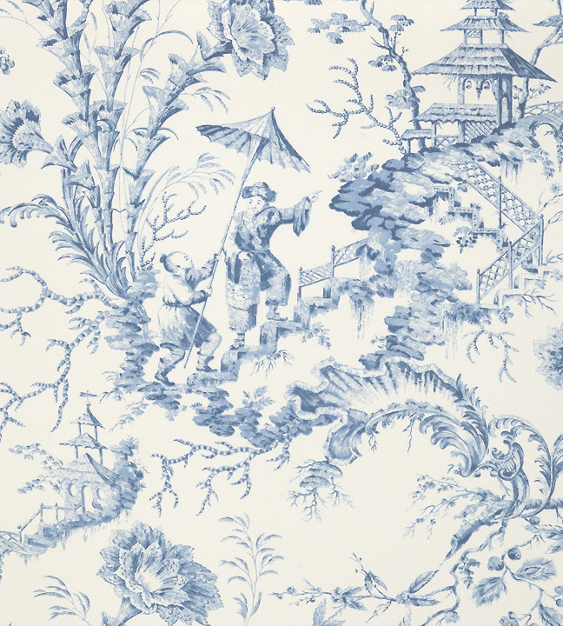 Find Scalamandre Wallpaper Pattern Sc 0011Wp81561 Name Pillement Toile China Blue Botanical Wallpaper