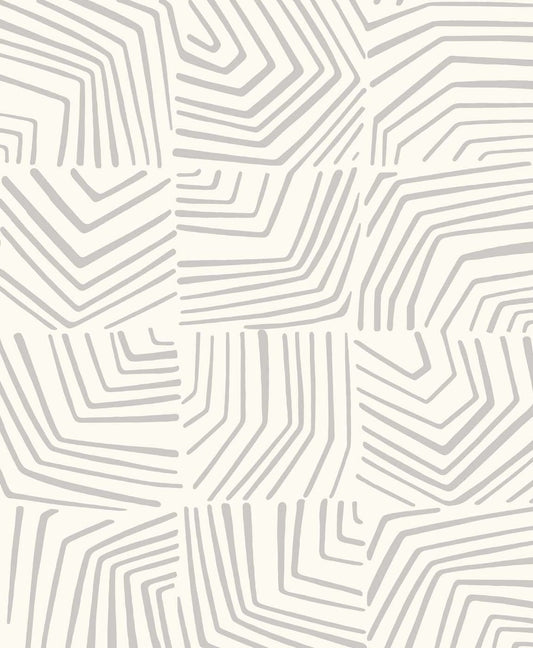 SL80208 | Linework Maze, Grey - Seabrook Designs Wallpaper