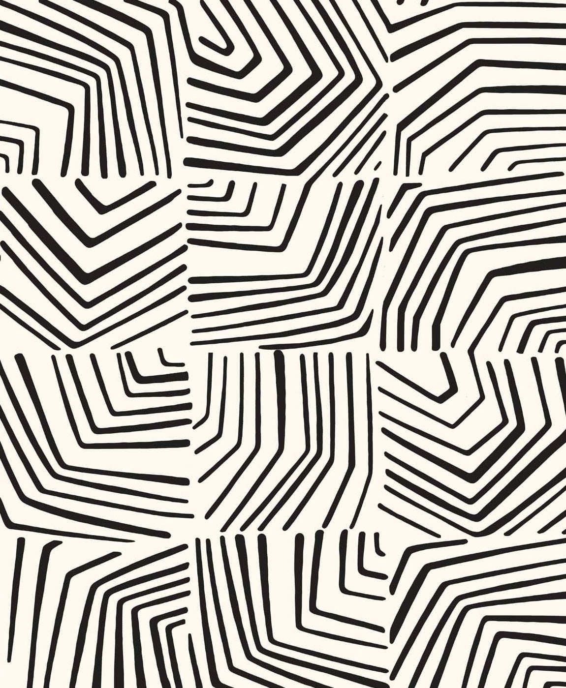 SL80210 | Linework Maze, Black - Seabrook Designs Wallpaper