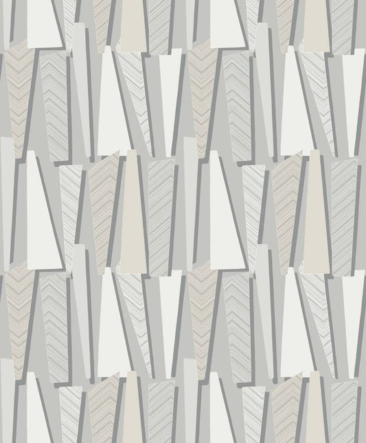 SL80806 | Geometric Shadows , Grey - Seabrook Designs Wallpaper
